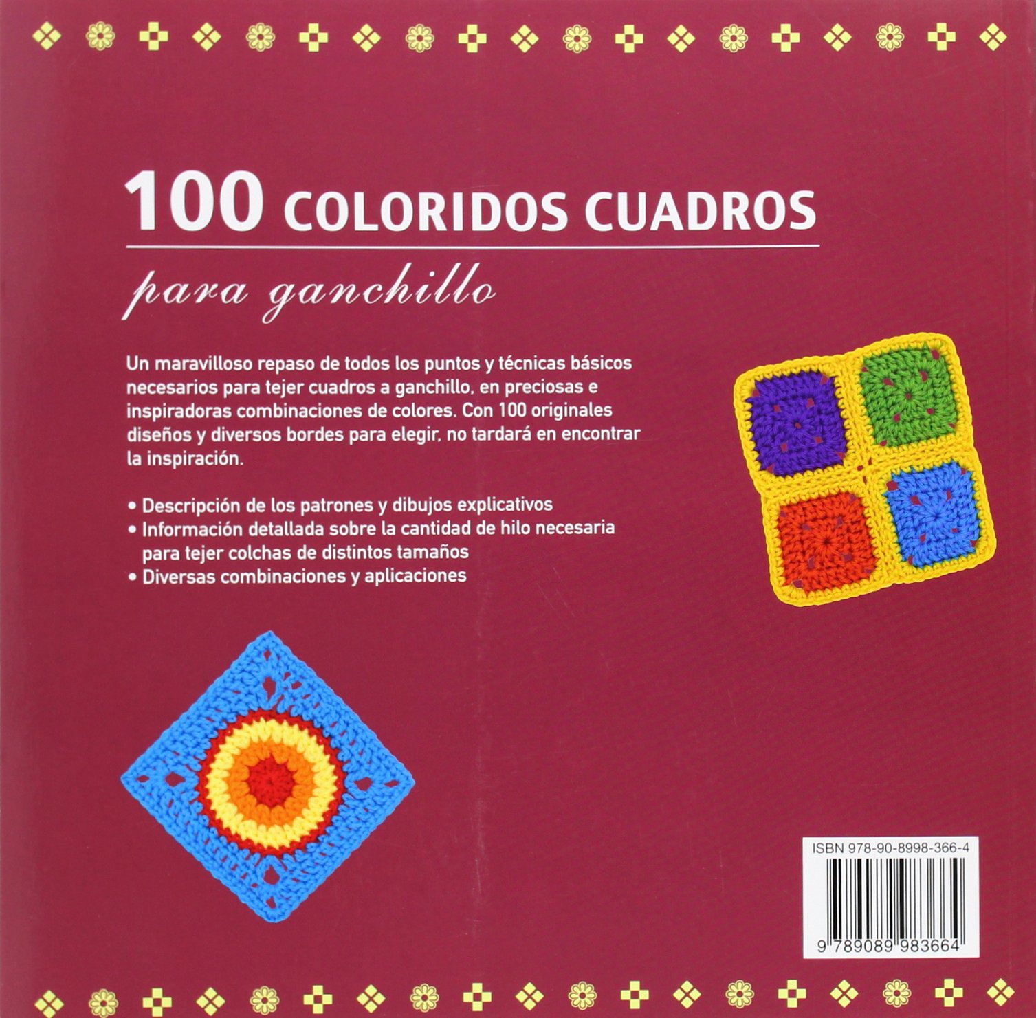 100 Coloridos cuadros ganchillo