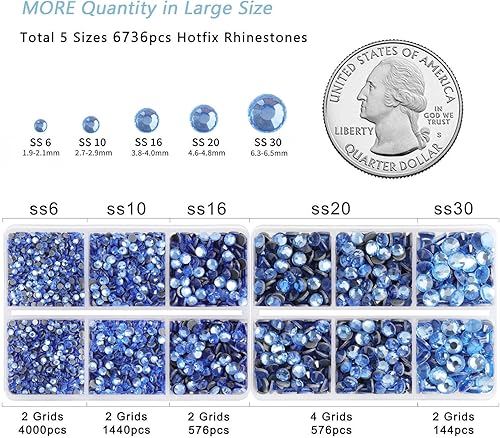 Miniatura 84 de 6736 diamantes de imitación termoadhesivos con parte trasera plana, diamantes de imitación rosa intenso para manualidades, ropa mezclados en 5 Rosa