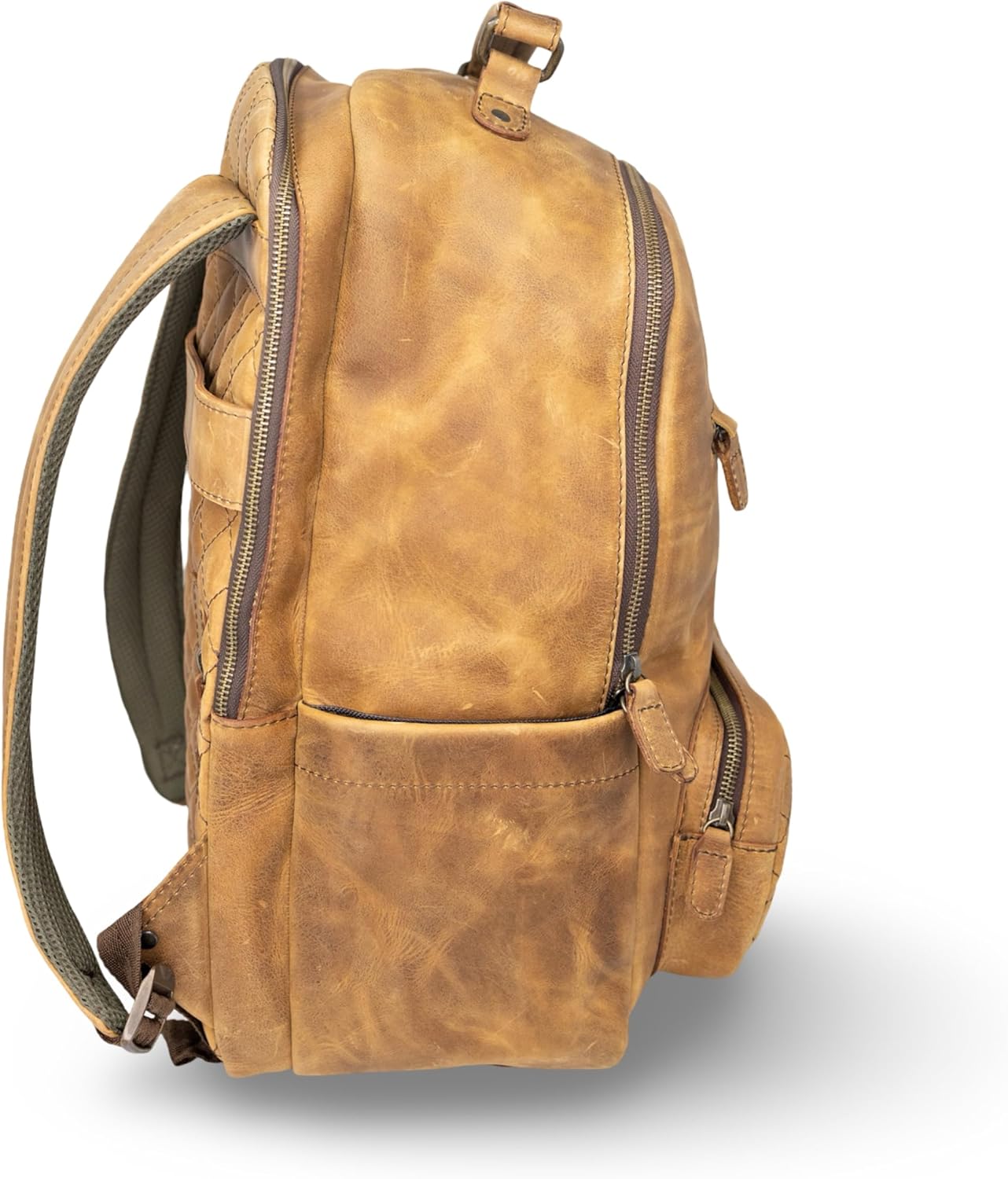 ROMFRE Premium Leather Backpack Bag For Men | Full Grain 100% Leather Backpack (Walnut, Large)
