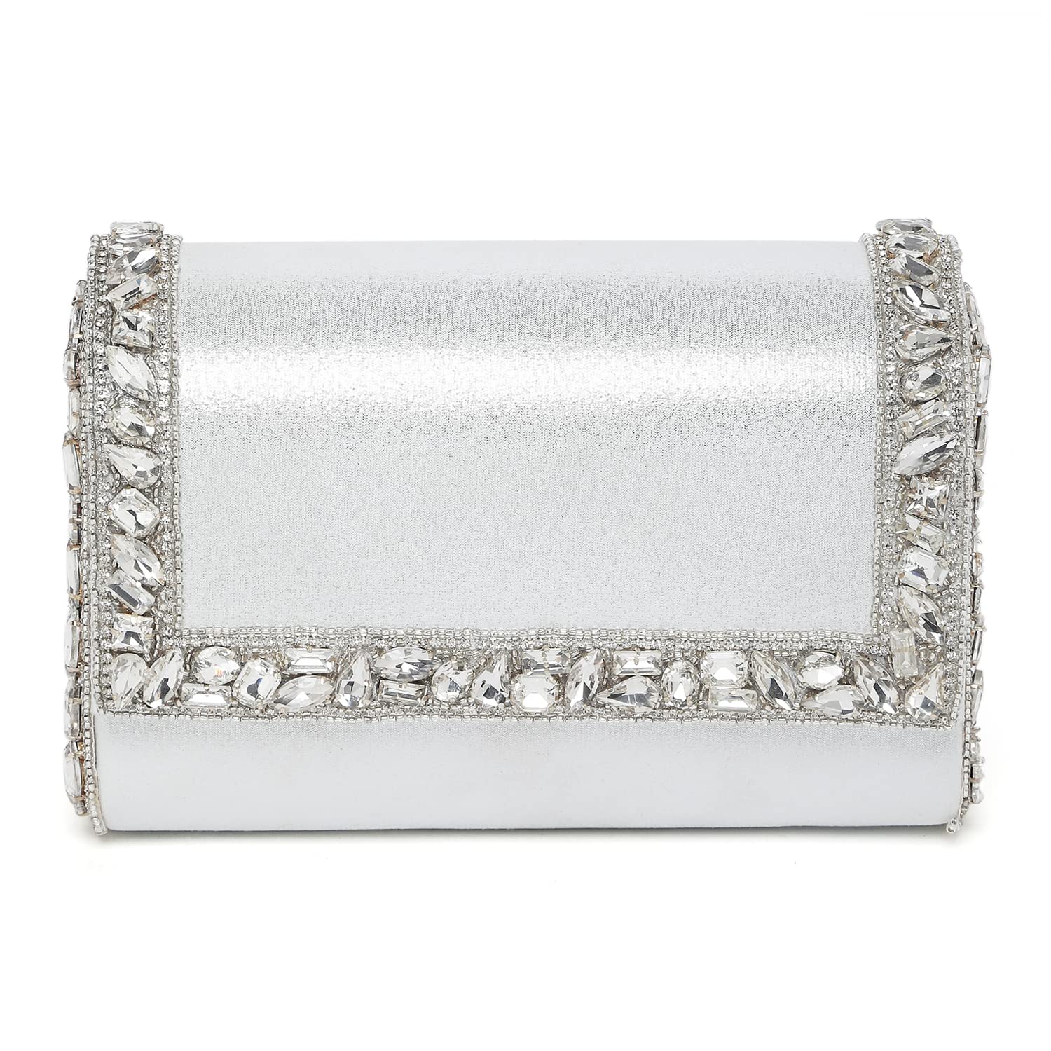Peora Silver Clutch Purses For Women Wedding Handmade Evening Sling Handbags Party Bridal Clutch (C100S) (B09WDMQ3JB) Amazon Price History, Amazon Price Tracker