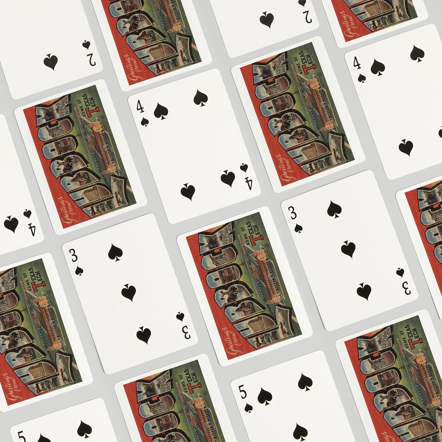 Lantern Press Lubbock, Texas, Greetings from Texas Tech, Vintage Travel Advertisement, 52 Playing Cards for Adults, Poker Size Card Deck