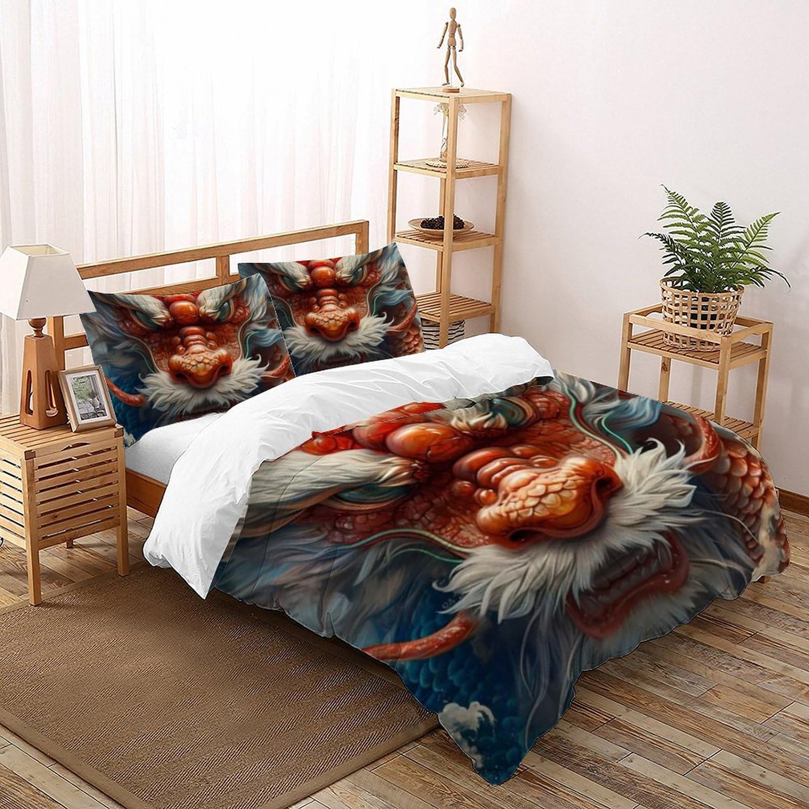 Housse de couette lit enfant animaux land imprimé 3D microfibre pour transformer la chambre