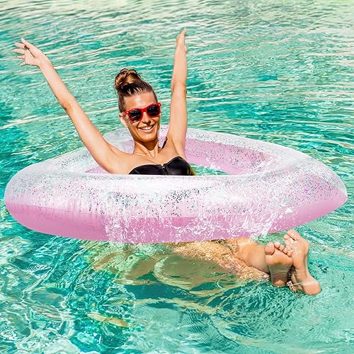 Miniatura 6 de HeySplash Flotador de piscina con forma de corazón, flotador de verano para piscina, tumbonas, anillo flotante, diversión en el agua, juguetes de