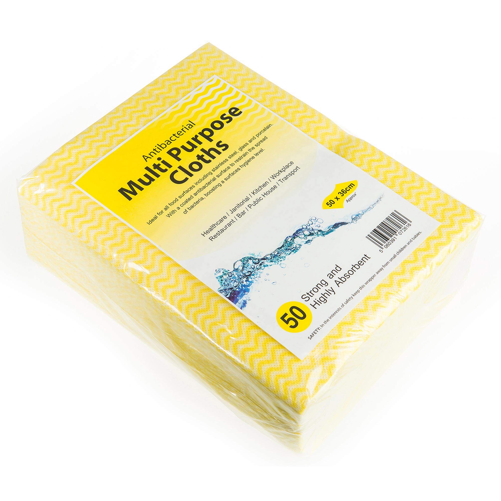 Drinkstuff Antibacterial Cloths Yellow, CAW-111Y, Pack of 500