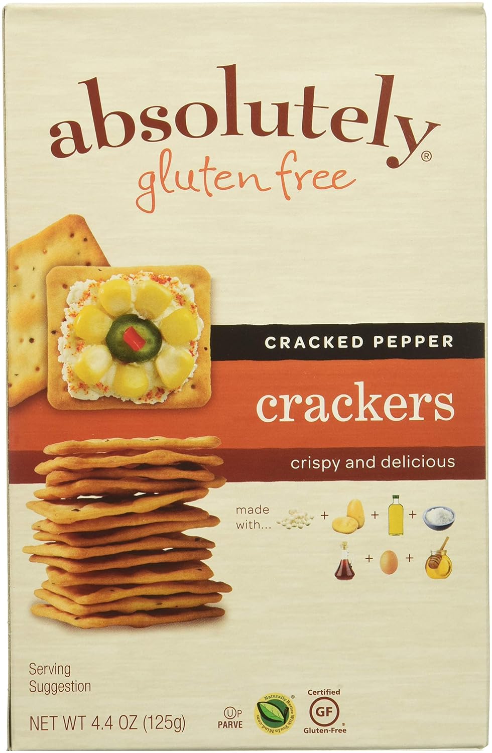 Absolutely Gluten Free, Crackers, Cracked Pepper, 4.4oz [Pack of 6]