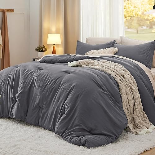 Miniatura 28 de Bedsure Juego de edredón tamaño Queen, ropa de cama suave prelavada rosa claro para todas las estaciones, juego de cama GentleSoft de 3 piezas, 1 20