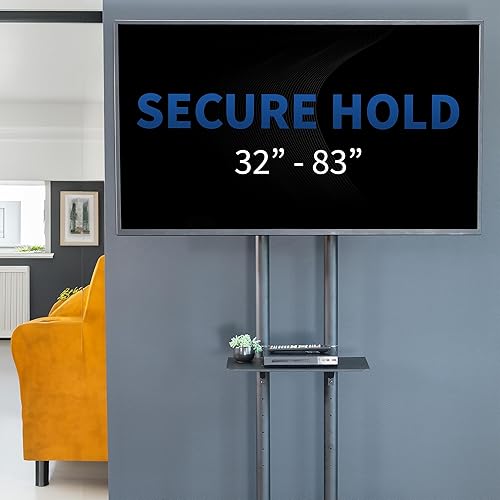 Miniatura 8 de Vivo carrito para TV LCD, LED, soporte para pantalla plana o plasma con ruedas, se adapta a televisores de 32 a 65 pulgadas, Negro