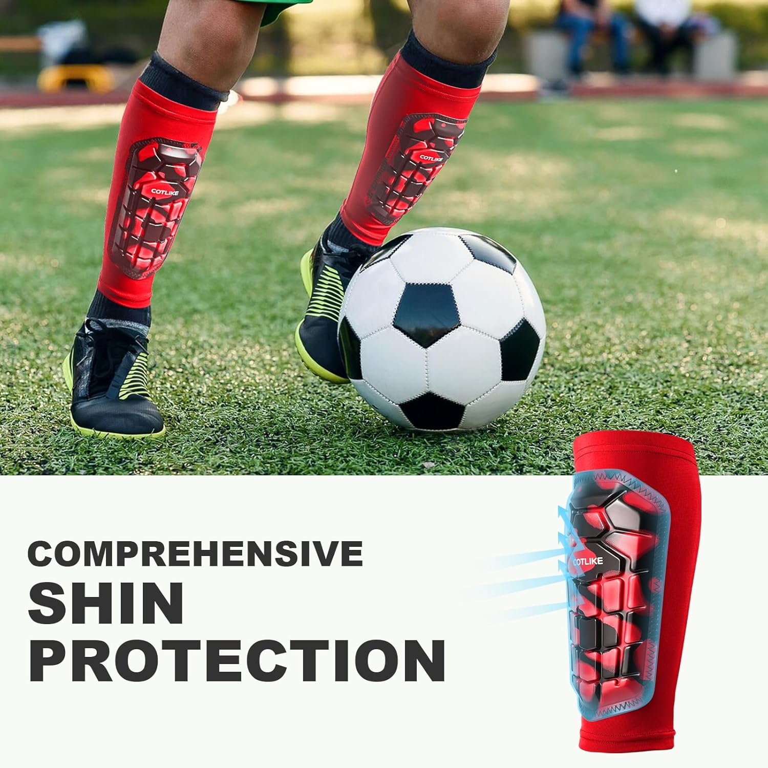 Soccer Shin Guards Kids Youth, Ski Shin Guard Sleeves for Boys Girls Adults Men Women, Protective Soccer Equipment for 2-18 Years Old Boys Girls, High Impact Resistant Breathable Comfortable - Image 3