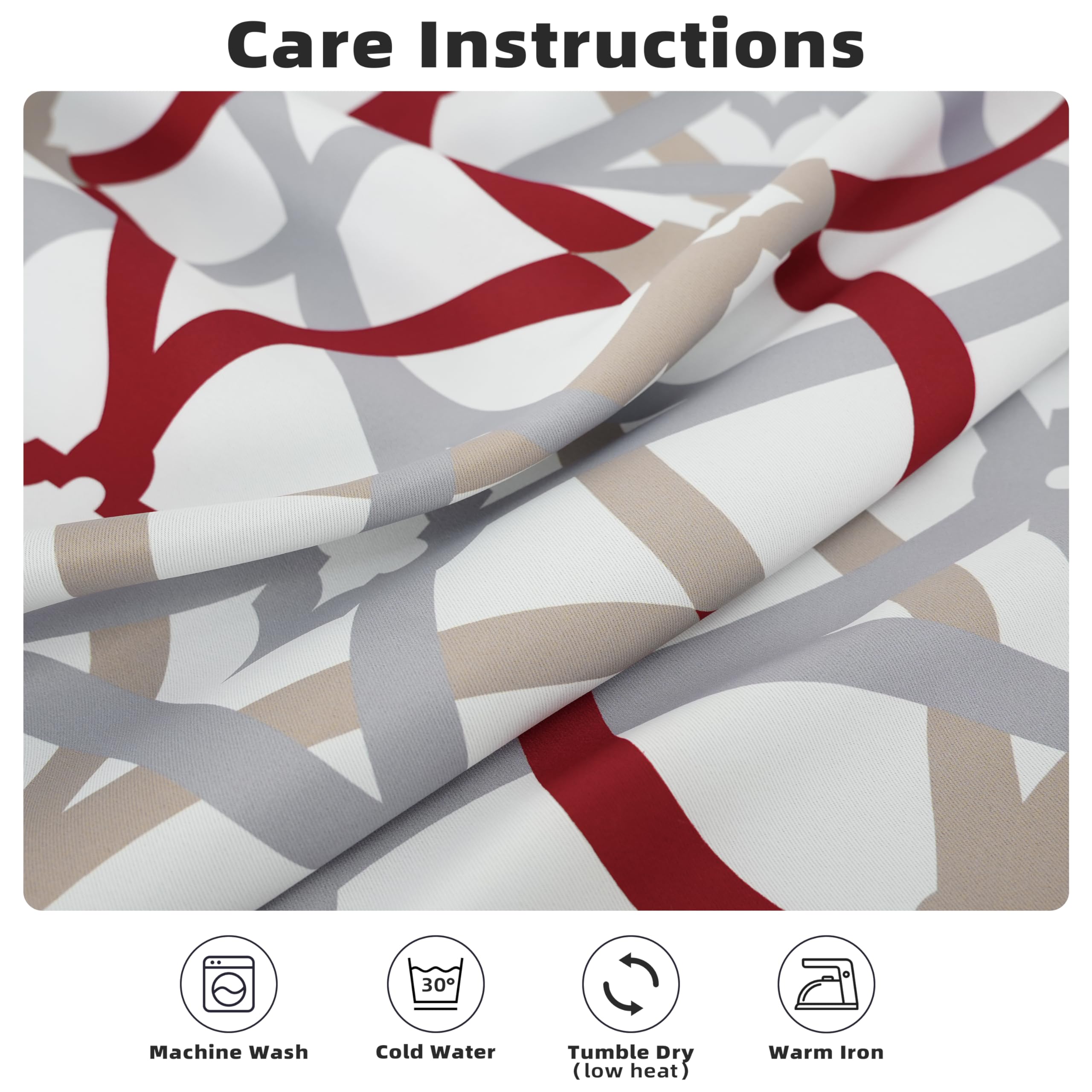 DriftAway Alexander Lot de 2 Rideaux de fenêtre Thermiques Non doublés à œillets avec Motif Treillis géométrique en Spirale, 132,1 x 213,4 cm (Rouge et Gris)