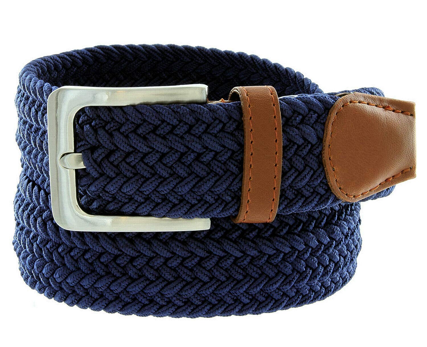 Women's Stretch Belt Braided Elastic Stretch Belt Casual Weave Canvas Fabric Woven Belt 1-3/8