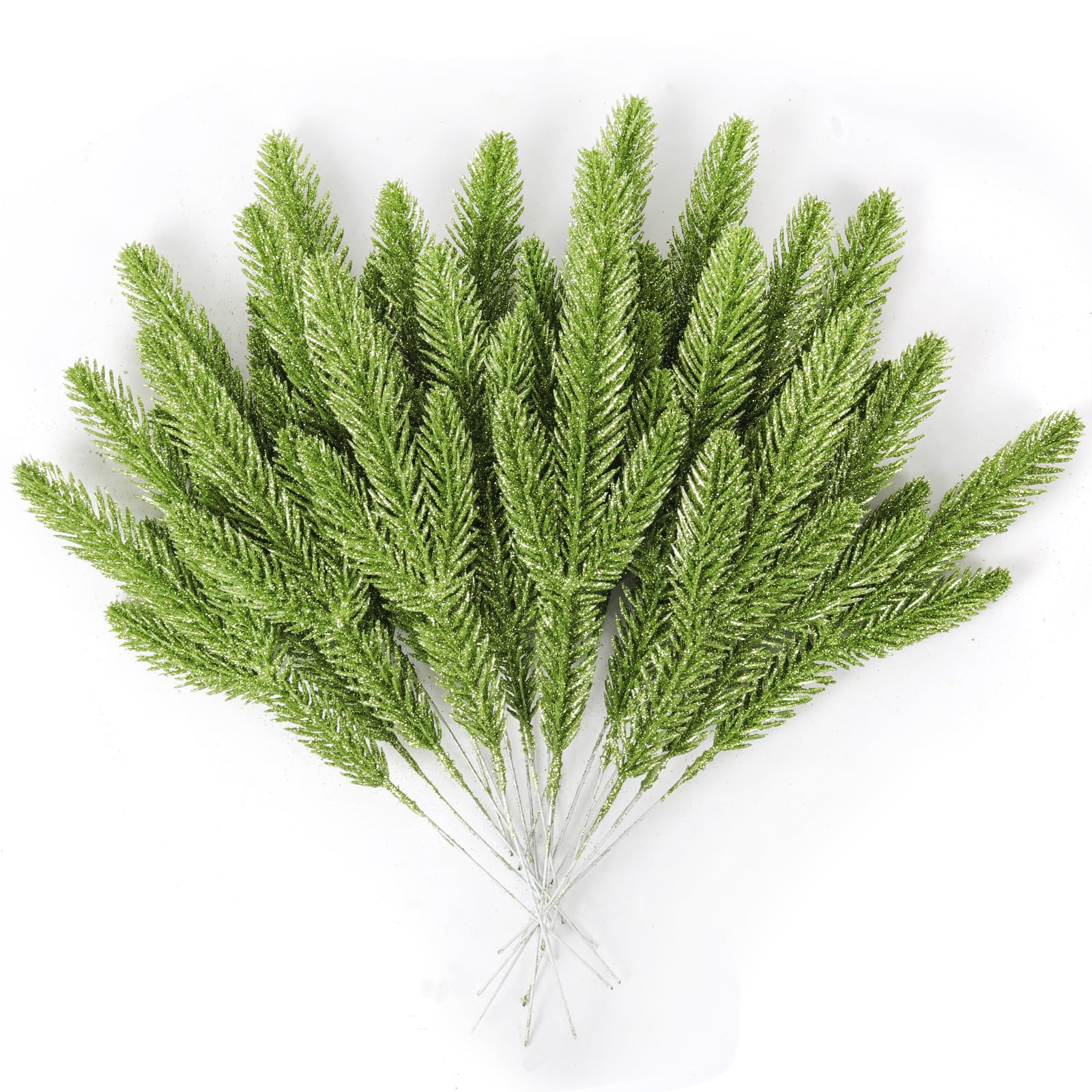 Branches de pin artificielles pailletées guirlande couronne sapin décoration Noël