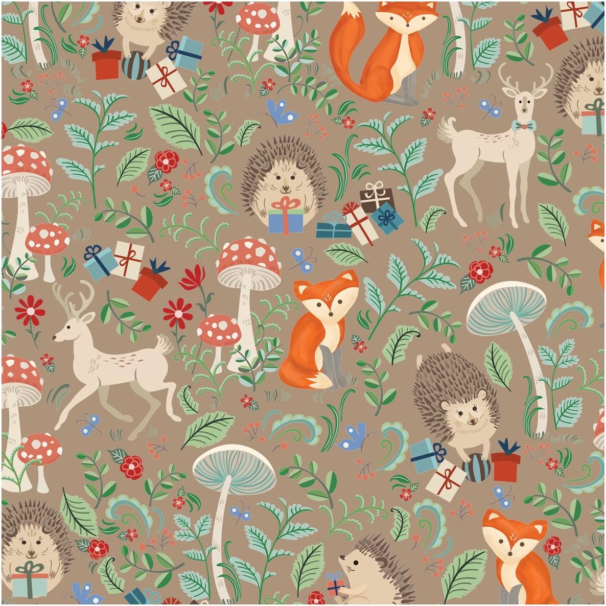 Jillson Roberts Gift Wrap, Krafty Fox, 6 Roll-Count (R385)