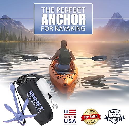 Miniatura 2 de Mejor marca marina y al aire libre Ancla para kayak, kit de sistema de anclaje de 3.5 libras para kayaks, canoas, tablas de paddle SUP y motos