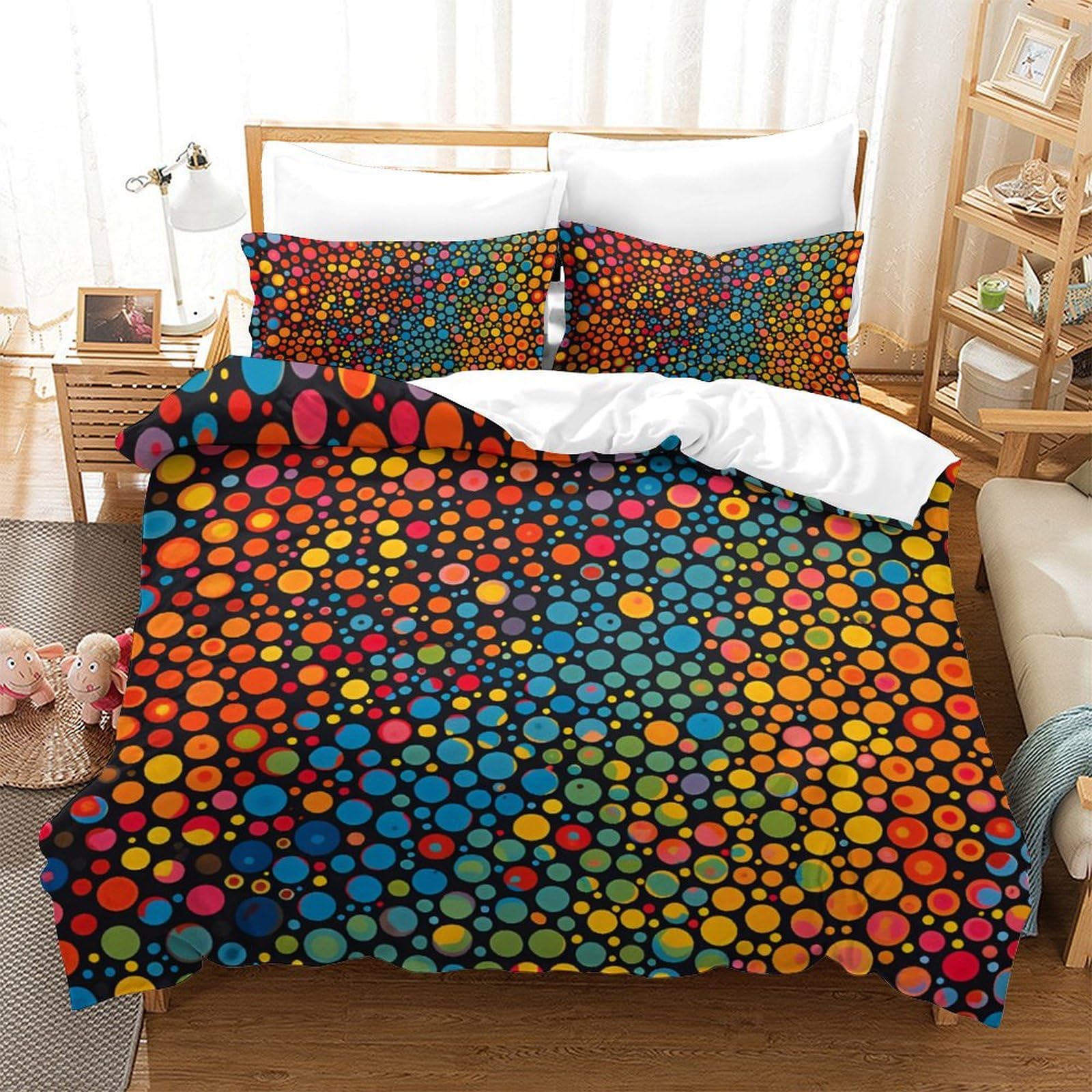 Parure de lit enfants et adolescents déco chambre moderne housse de couette 200x200cm particules 3D