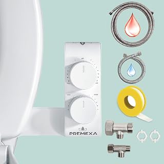 Warm Water Bidet Attachment for Toilets, Self Cleaning Dual Nozzle, Non-Electric, Eco-Friendly, Easy DIY Installation, Sink Access Required for Warm Water