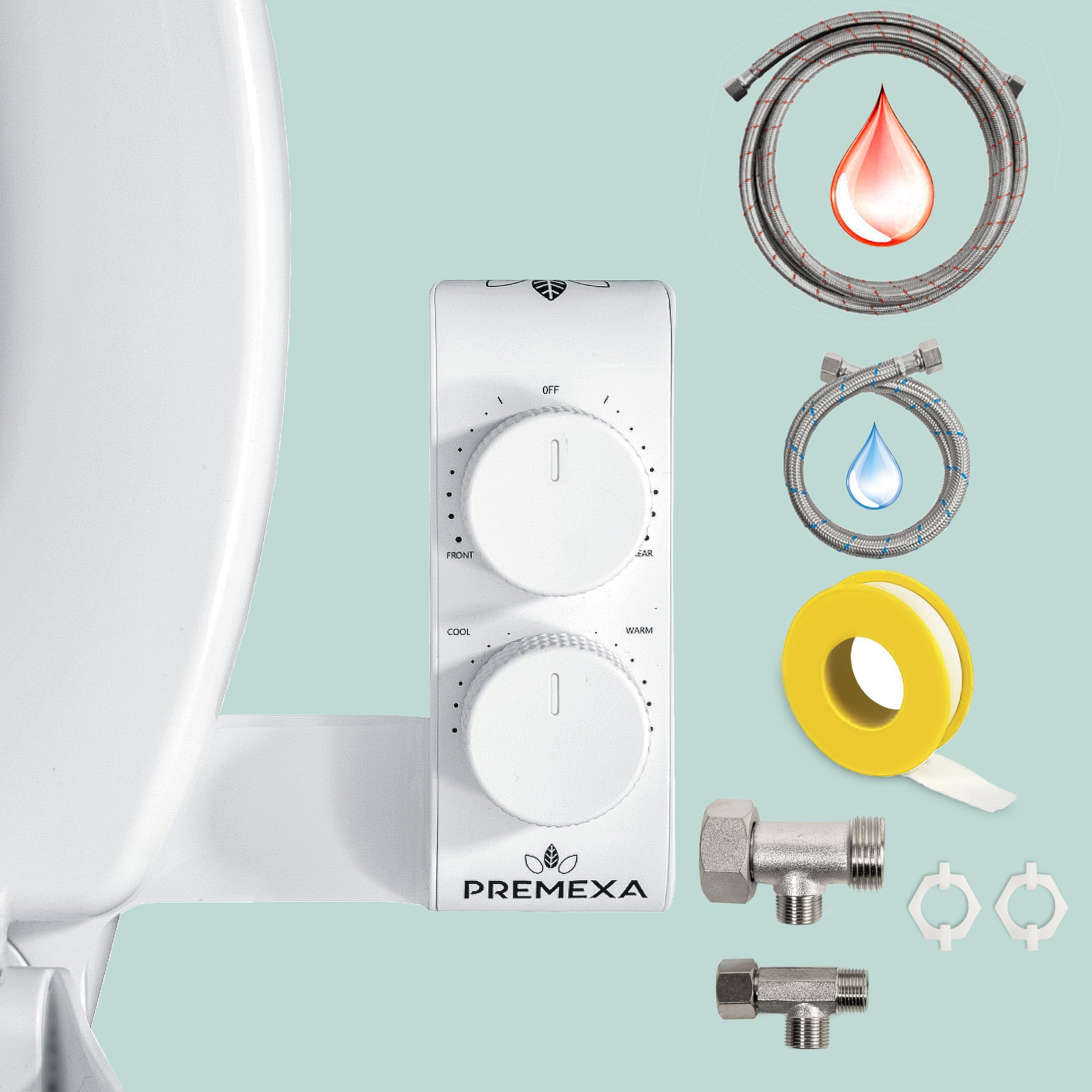 PREMEXA Warm Water Bidet Attachment for Toilets, Self Cleaning