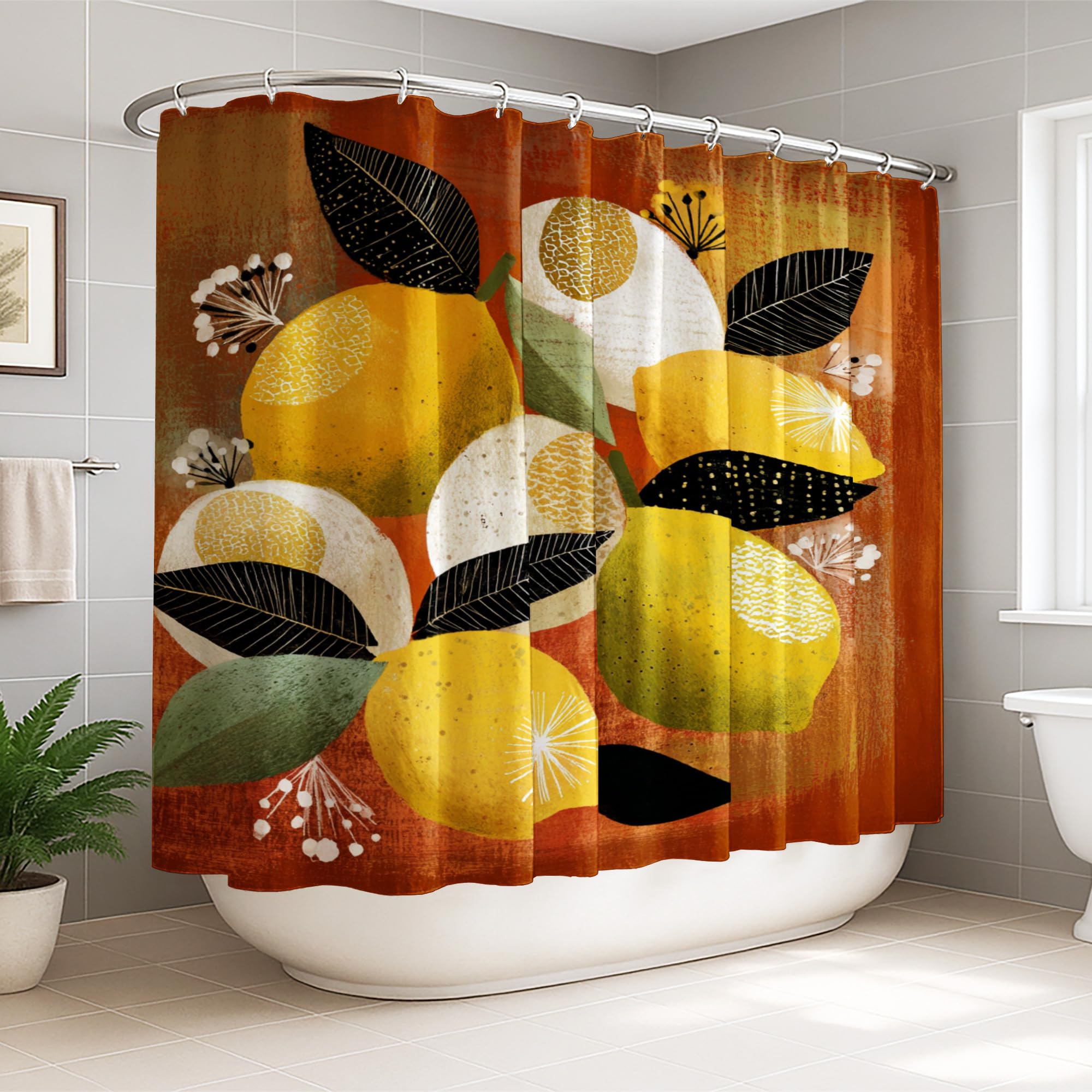 Rideau de douche extra large imperméable en polyester pour grande baignoire