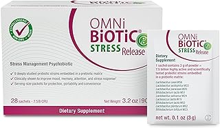 Stress Release - Clinically Tested Probiotic for Stress Management & Gut-Brain Axis Support - Stress Probiotic and Mood Probiotic - Vegan, Non-GMO (28 Daily Packets)