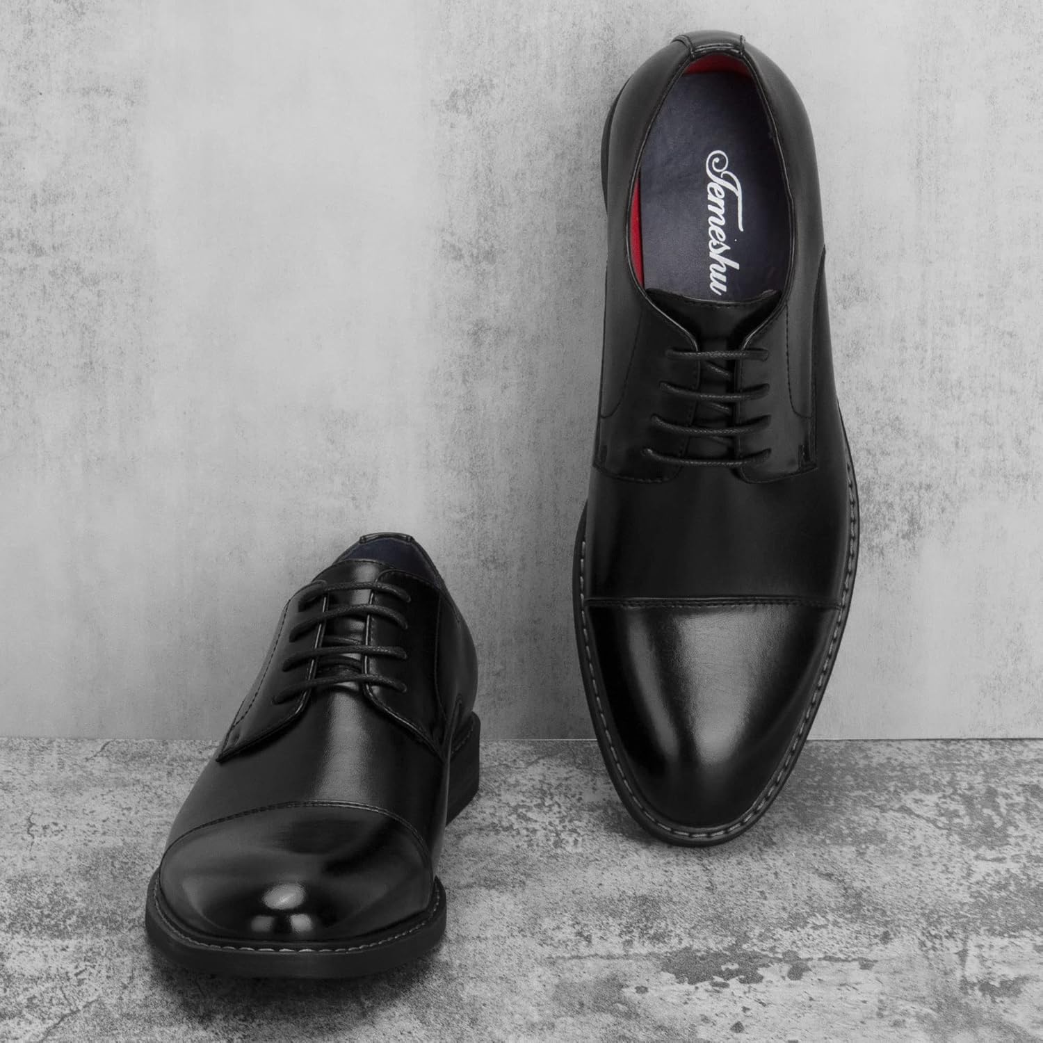 Temeshu Men's Dress Shoes Casual Oxford Shoes Business Formal Shoes - Image 2