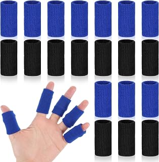 TIESOME 20Pcs Sport Finger Sleeves, Breathable Finger Brace Elastic Fingers Support Sleeves Compression Fingers Sleeve Thumb Splints for Relief Support Protector and Relieving Pain