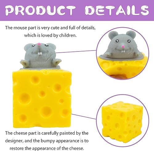 Miniatura 2 de Squeeze Mouse Toys - Juego de 3 juguetes sensoriales para aliviar el estrés para niños y adultos, juguetes divertidos para apretar, regalo para