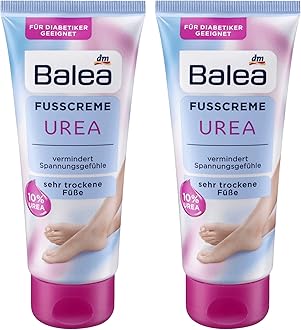 Balea Foot Cream with 10% Urea, Panthenol and Glycerin, 2 x 100 ml, Germany