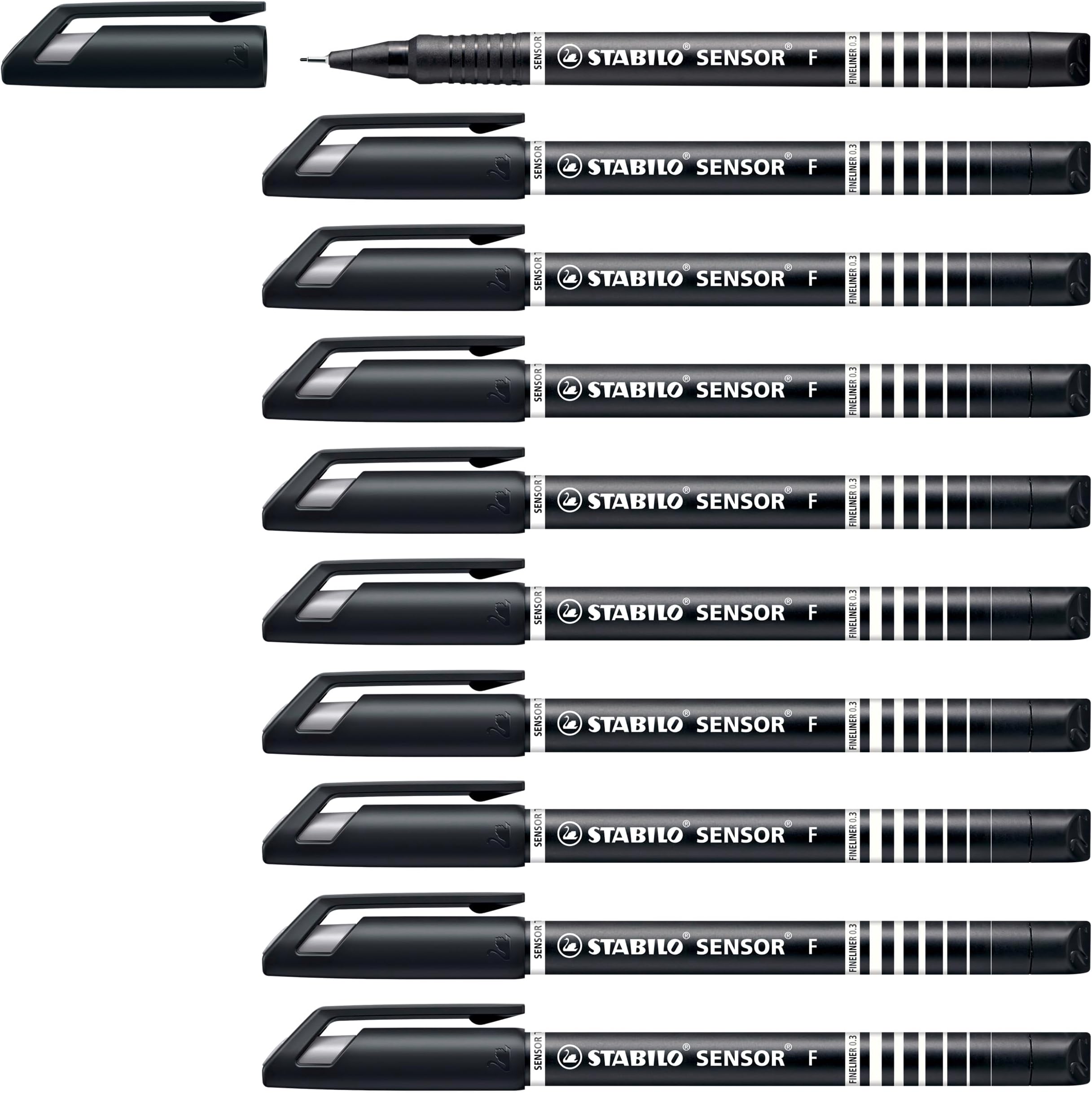 Fineliner Pen SENSOR F Box of 10 Black (189/46)