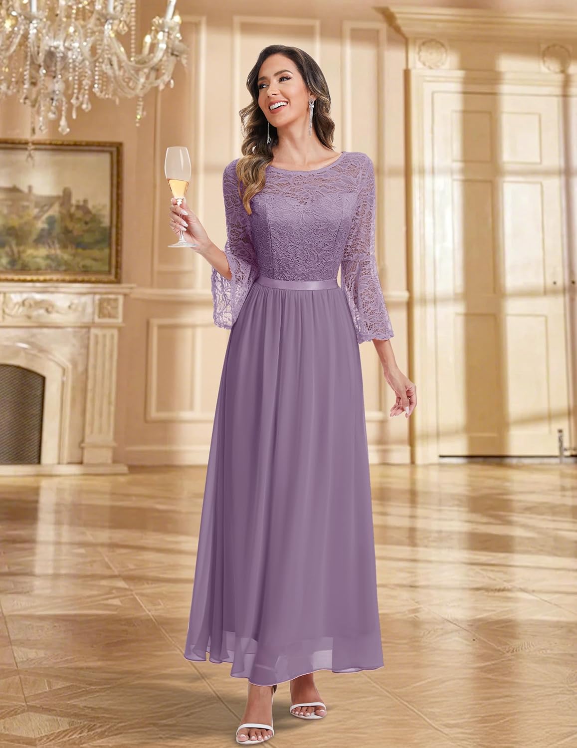 Wedtrend Women's Formal Dresses 2025 Wedding Guest Dress Bell Sleeve Bridesmaid Dresses Maxi Evening Dress - Image 3