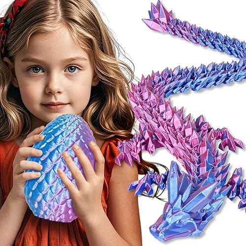 Miniatura 19 de Huevos de dragón con dragón en el interior, regalos divertidos sorpresa impresos en 3D para niños, juguetes fidget de dragón articulado para