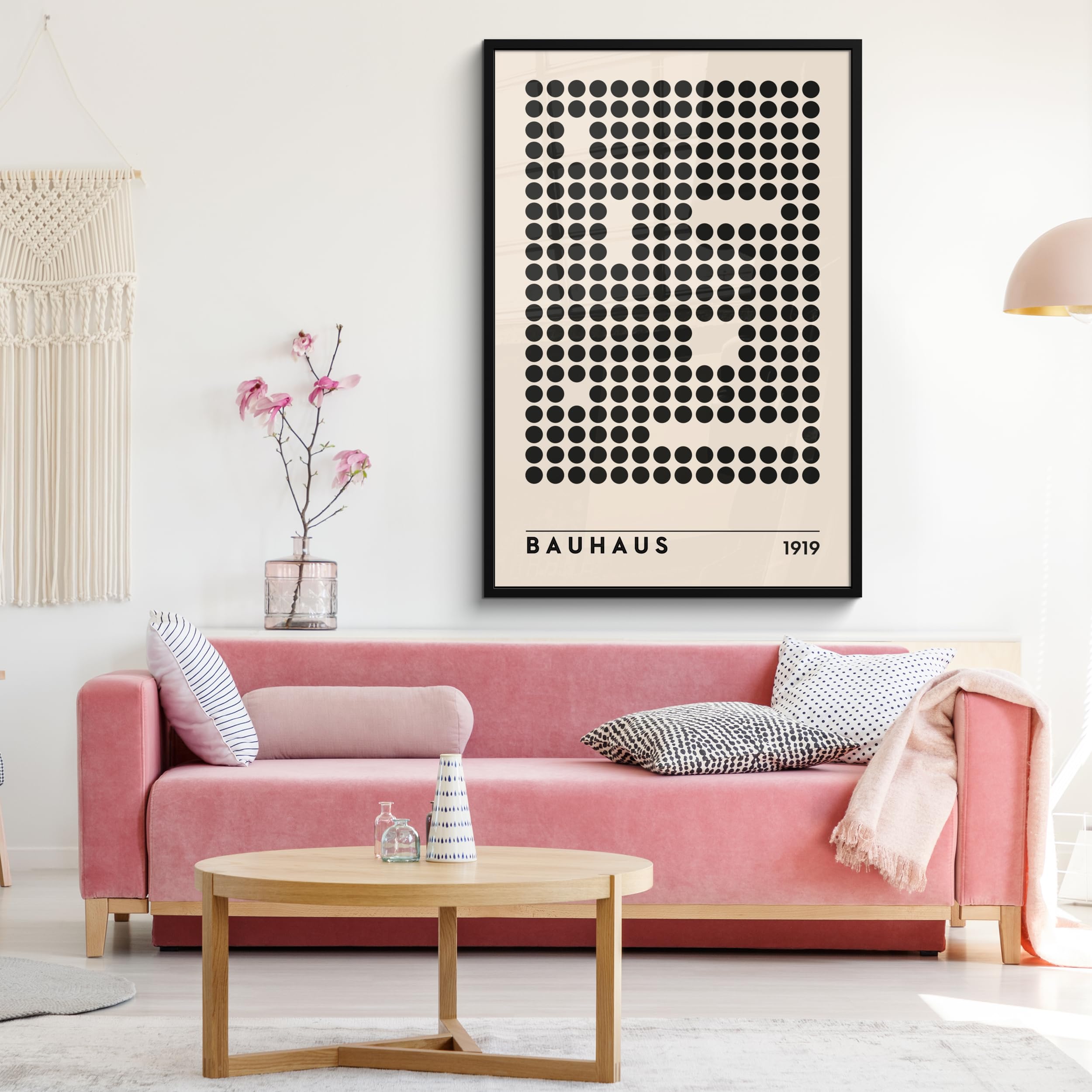 MuchoWow© Wandbilder mit Rahmen 80x120 cm Wanddeko Bilder Wohnzimmer Moderne Zimmerdeko Geschenk Bilderrahmen Bauhaus - Retro - Modern - Kunst - Abstrakte Kunst