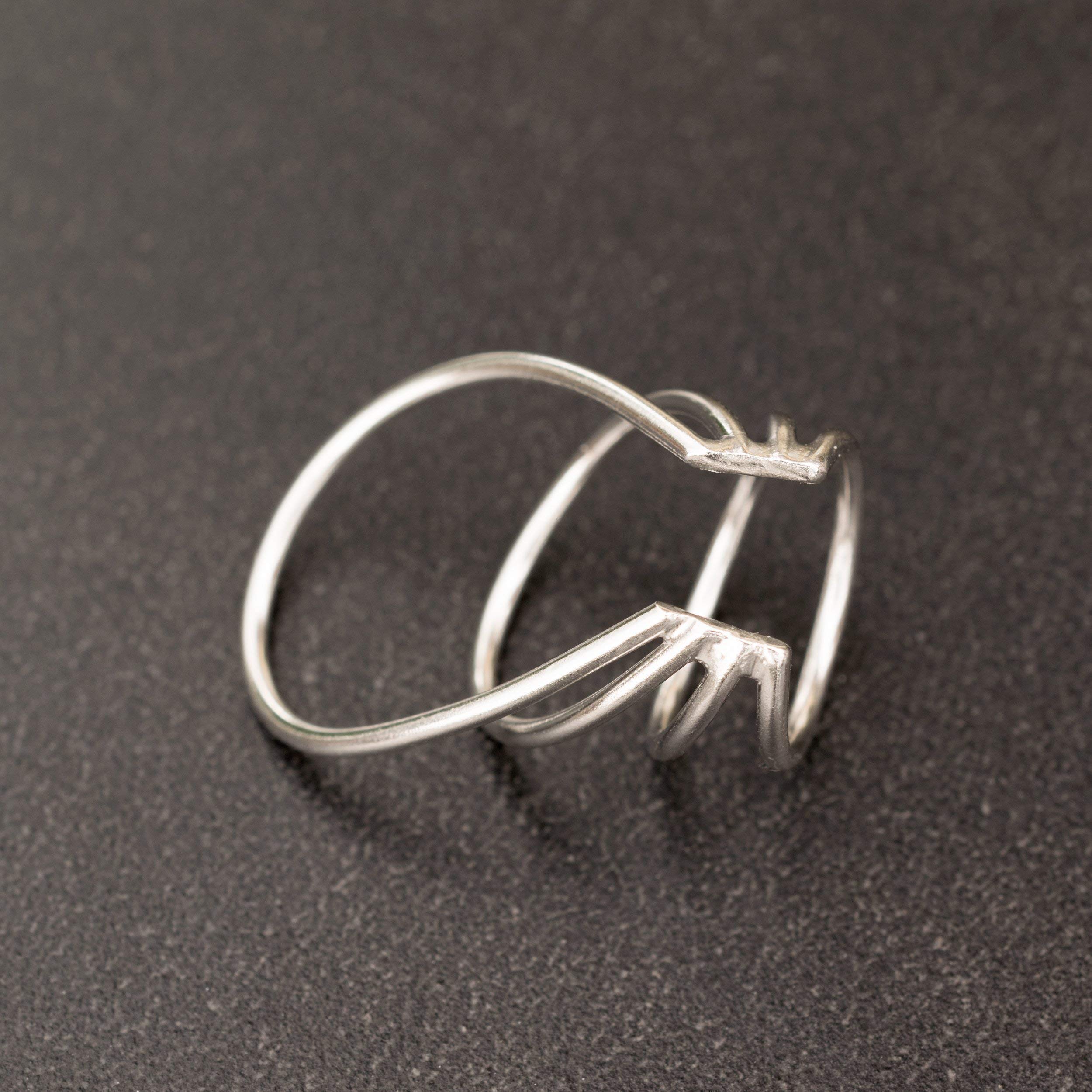 Minimalistischer Ear Cuff Ohrring ohne Ohrloch - Dreifachreifen aus 925 Sterlingsilber - Multiple Piercing Look - Nickelfrei Hypoallergen - Einzelner - Handmade by Emmanuela