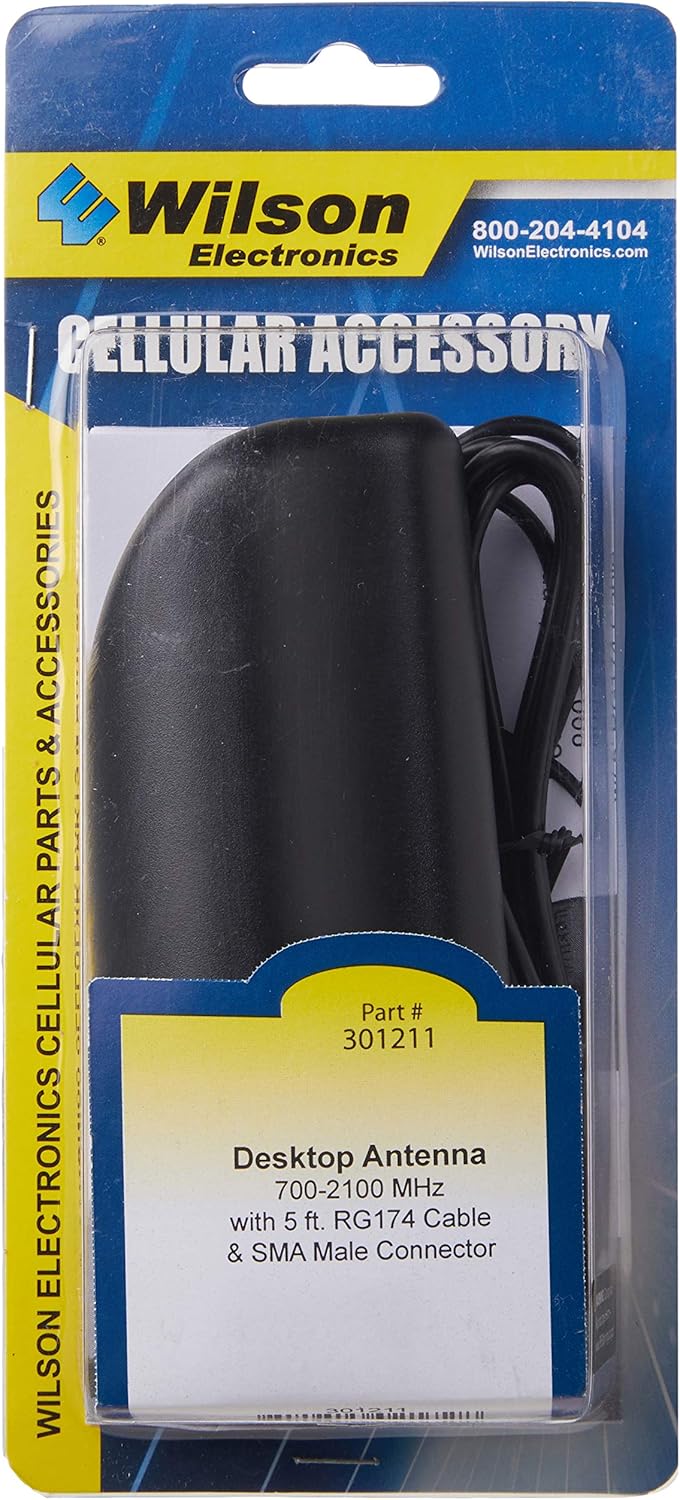 Wilson Desktop Cellular Antenna 700 2100 Mhz With 5 Foot Cable and SMA Male Connector