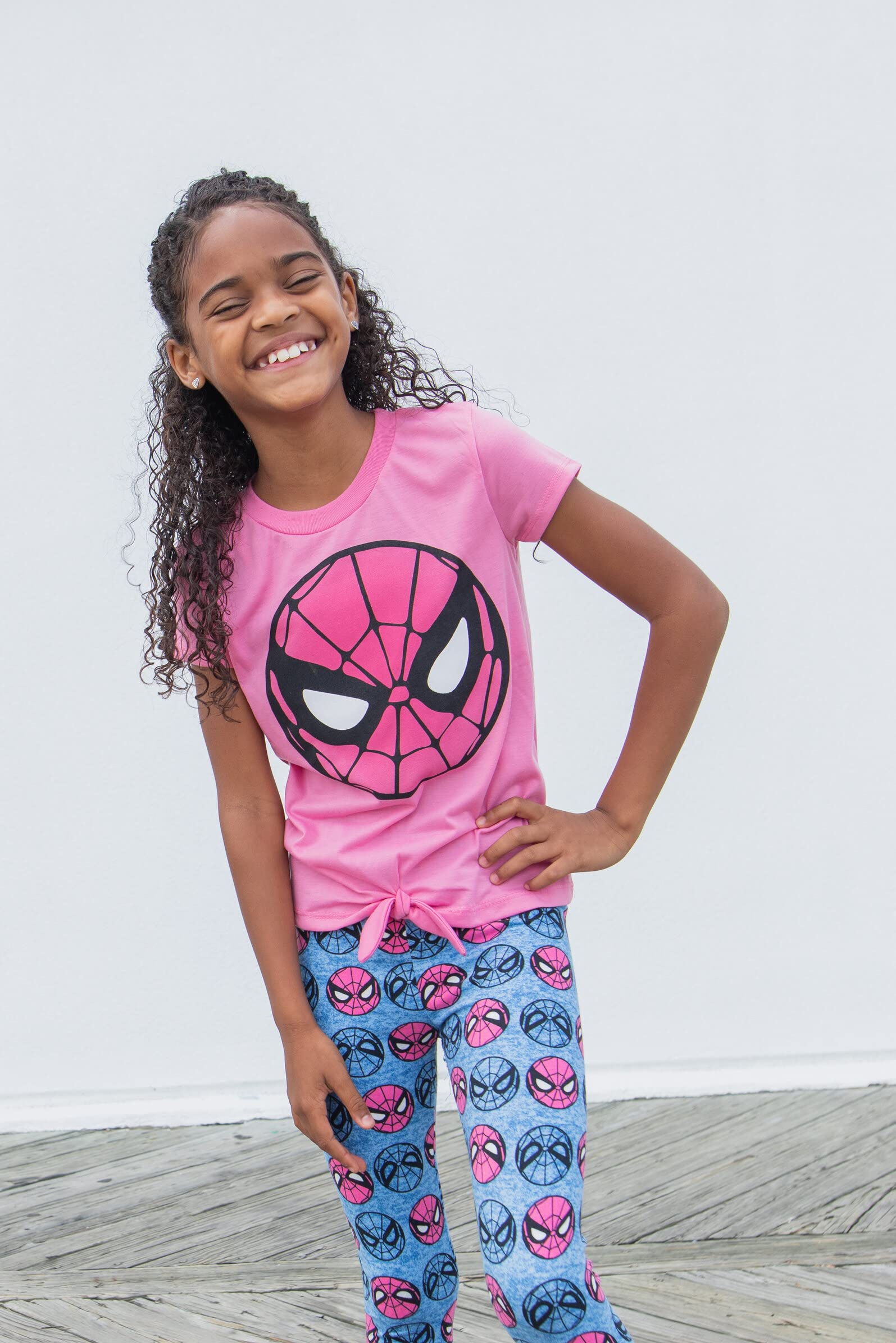 Marvel Mädchen-Outfit-Set mit T-Shirt und Leggings, für Kleinkinder bis große Kinder, Größen (2T - 14-16)