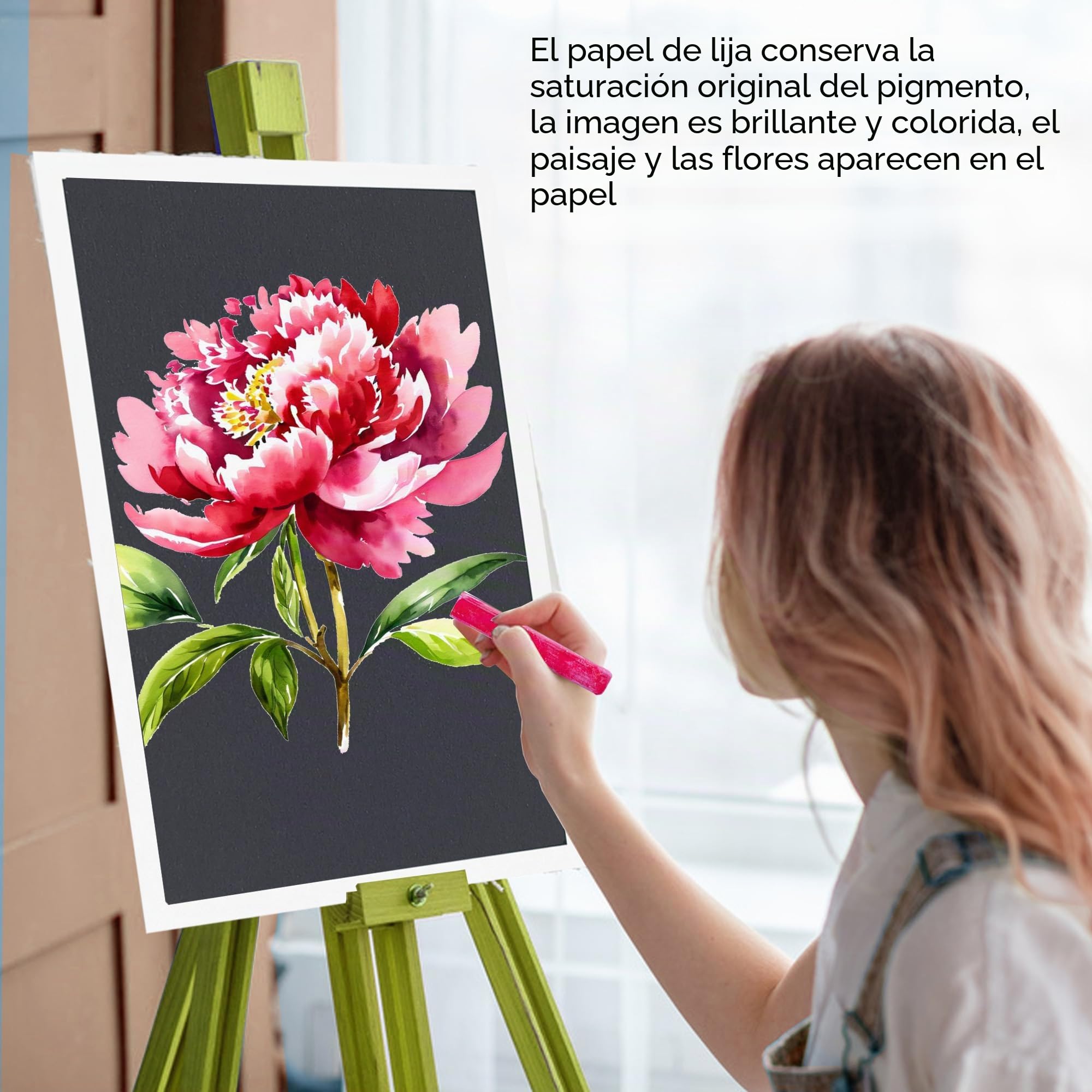 Himmlfel Papel de lija afilado, 10 hojas de papel de lija de 5 colores pastel para pastel, tizas, lápices, pintura al carbón, papel pastel al óleo para artistas y principiante (sin fronteras)