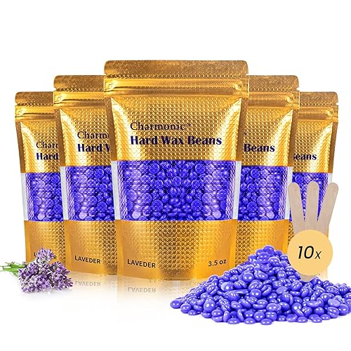 Perlas duras de cera depilatoria corporal Charmonic perlas europeas para mujeres y hombres 175oz lavanda Perlas duras de cera depilatoria corporal Charmonic perlas europeas para mujeres y hombres 175oz lavanda