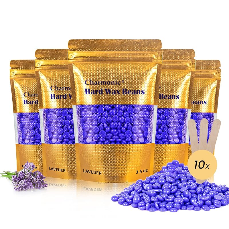 Cera depilatória em pérolas Charmonic, lavanda, 500 g, com 10 palitos