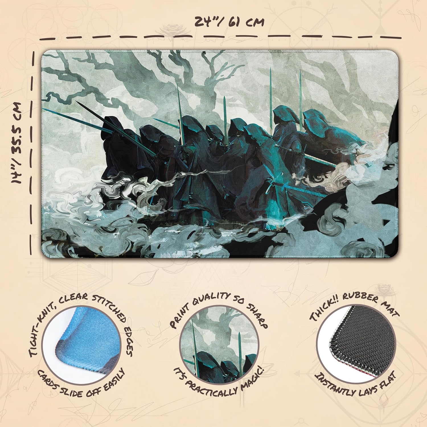 The Nine (Stitched) - MTG Playmat by Anato Finnstark - Compatible with Magic the Gathering Playmat - Original Play Mat Art Designs & Accessories