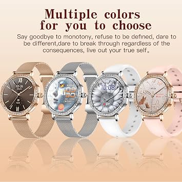 1.32 AMOLED Women's Smart Watch with Calls and Whatsapp, Military Smart Watch with 123 Sports Modes/SpO2/Sleep, 3ATM Waterproof Men's Smartwatch for Android iOS (Silver)