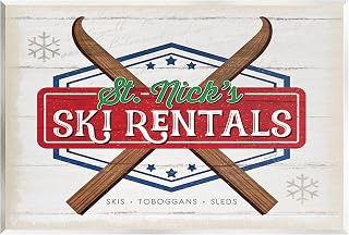 Stupell Industries St. Nick's Ski Rentals Vintage Wood Wall Art, Design by Jennifer Pugh