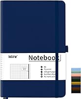 Vista 29 de Mlife A5 Lined Journal Notebook,Notebooks 200 Pages with Premium 100gsm Inkproof Paper Thick,PU Hard Cover journals,Inside Pocket,Elastic Blue