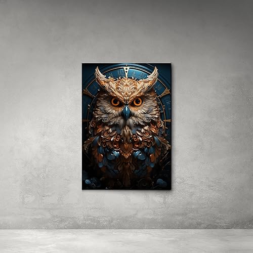 Miniatura 3 de Canvas Modern Wall Art,The Office Decor,Flying Owl with Trees Leaves Background Nature Animal Illusion Art Canvas Artwork Wall Art Office Decor Home