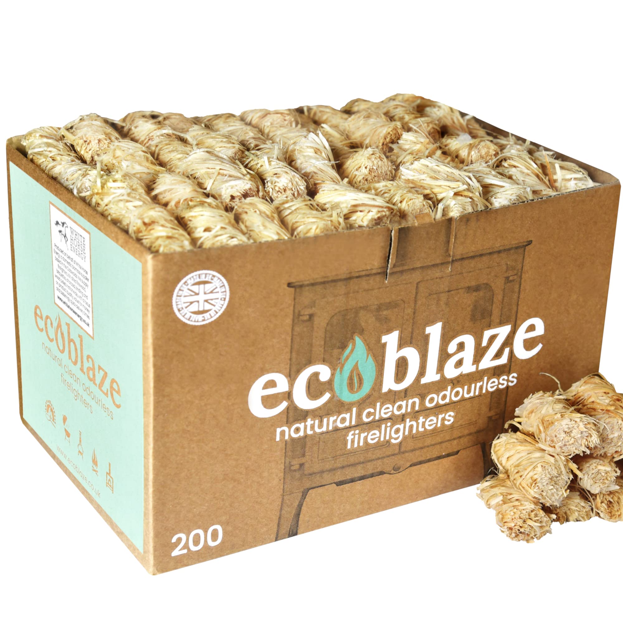 Buy Eco Blaze Natural Firelighters Wood Wool Fire Lighters for Wood