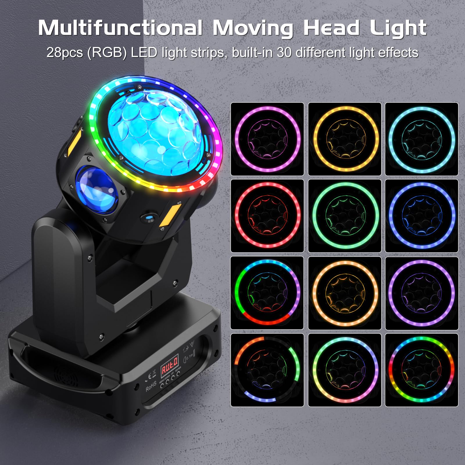150W Moving Head LED RGBW Beam Discokugel Partylicht Stroboskop Lichteffekte für Disco Party Club Weihnachten Bühnenlicht