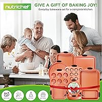 Vista 7 de NutriChef Juego de 10 piezas de sartenes para hornear antiadherentes – Juegos de utensilios para hornear para galletas, pasteles y asado - El juego