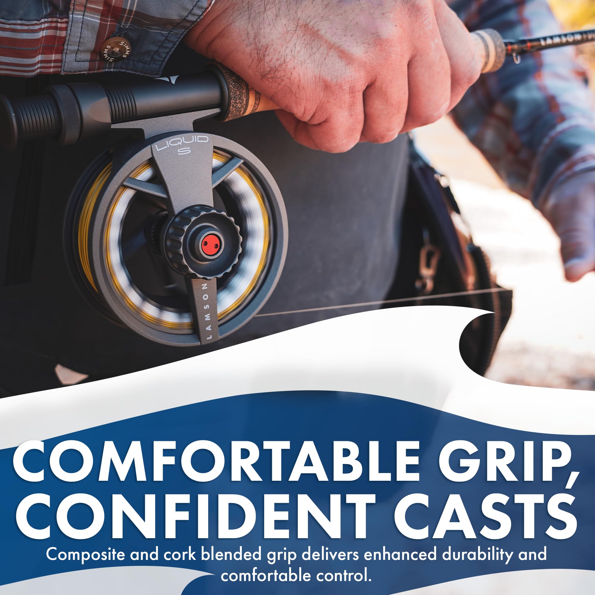 LAMSON | Liquid Medium Fast Action Fly Fishing Rod | All-Water | 9 Foot 4-Piece W/Tube