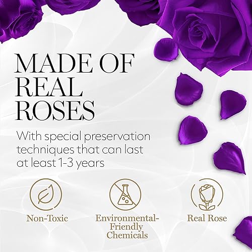 Miniatura 10 de GLAMOUR BOUTIQUE Rosas preservadas en una caja, regalos del día de San Valentín para ella y mamá, decoración de 4 rosas para regalo de cumpleaños,