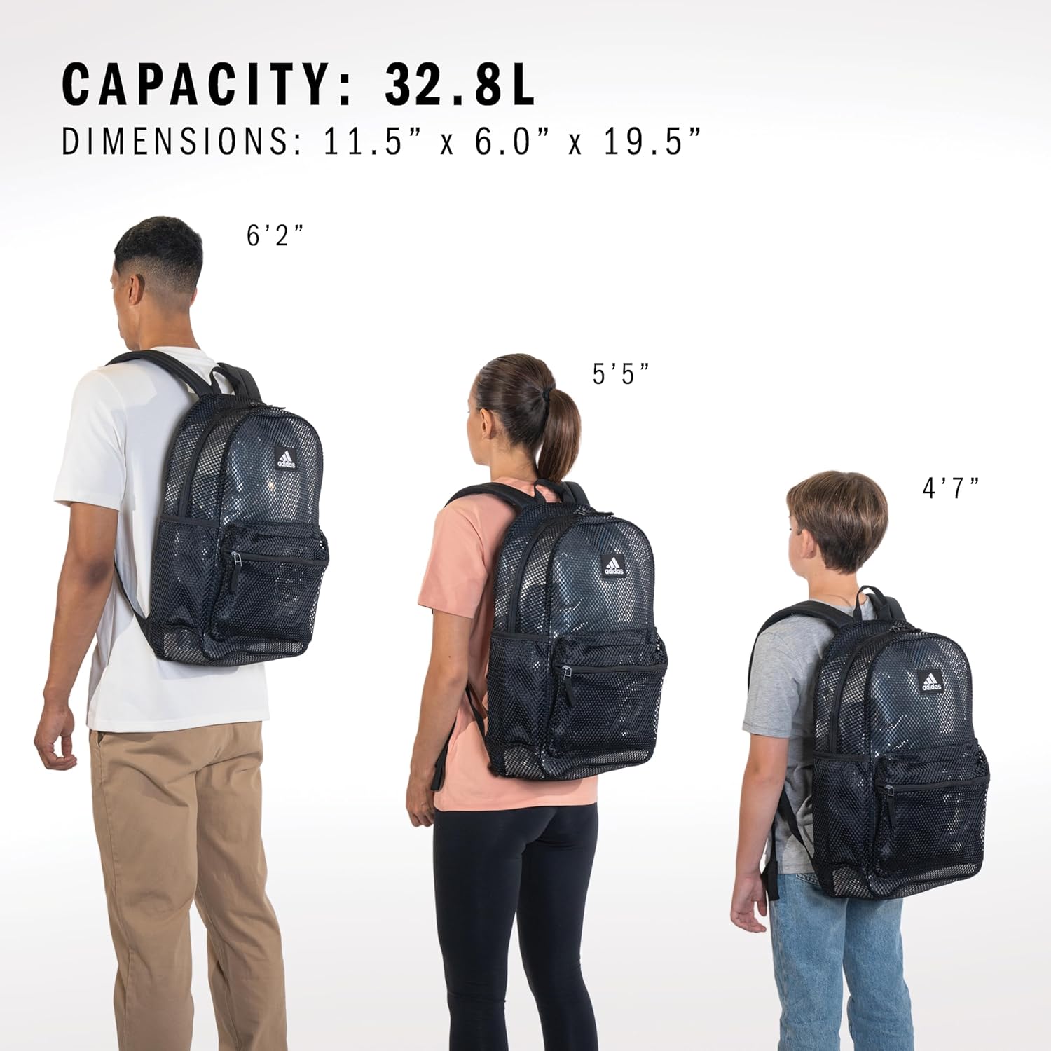 Hermosa Mesh Backpack, see-through transparent festival beach book bag - Image 6