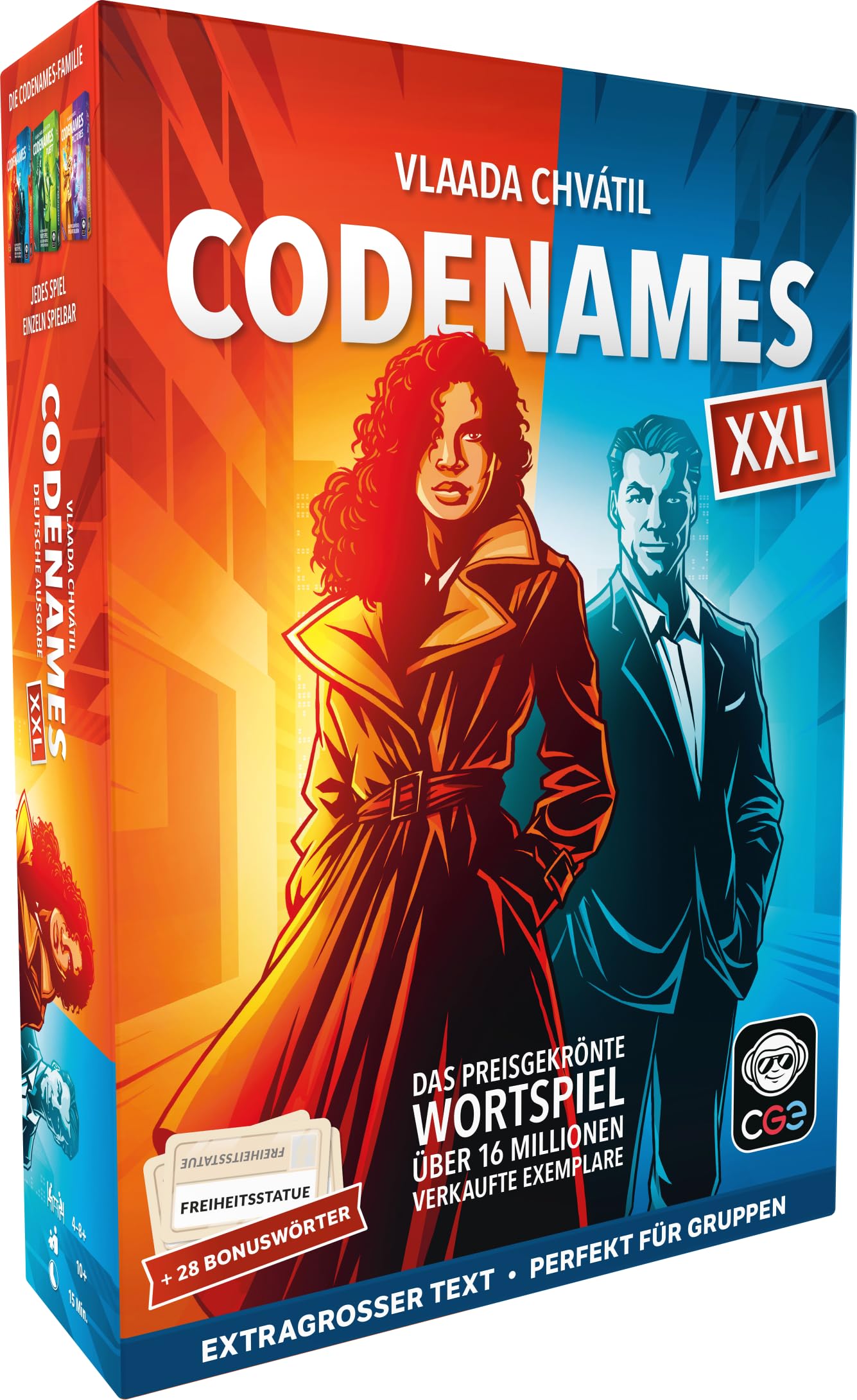 Czech Games Edition Codenames XXL - Jeu de fête amusant pour le jeu de l'année 2016 - Jeu de conseils communicatifs en version grande - Allemand - 4 à 8 joueurs et plus - À partir de 10 ans