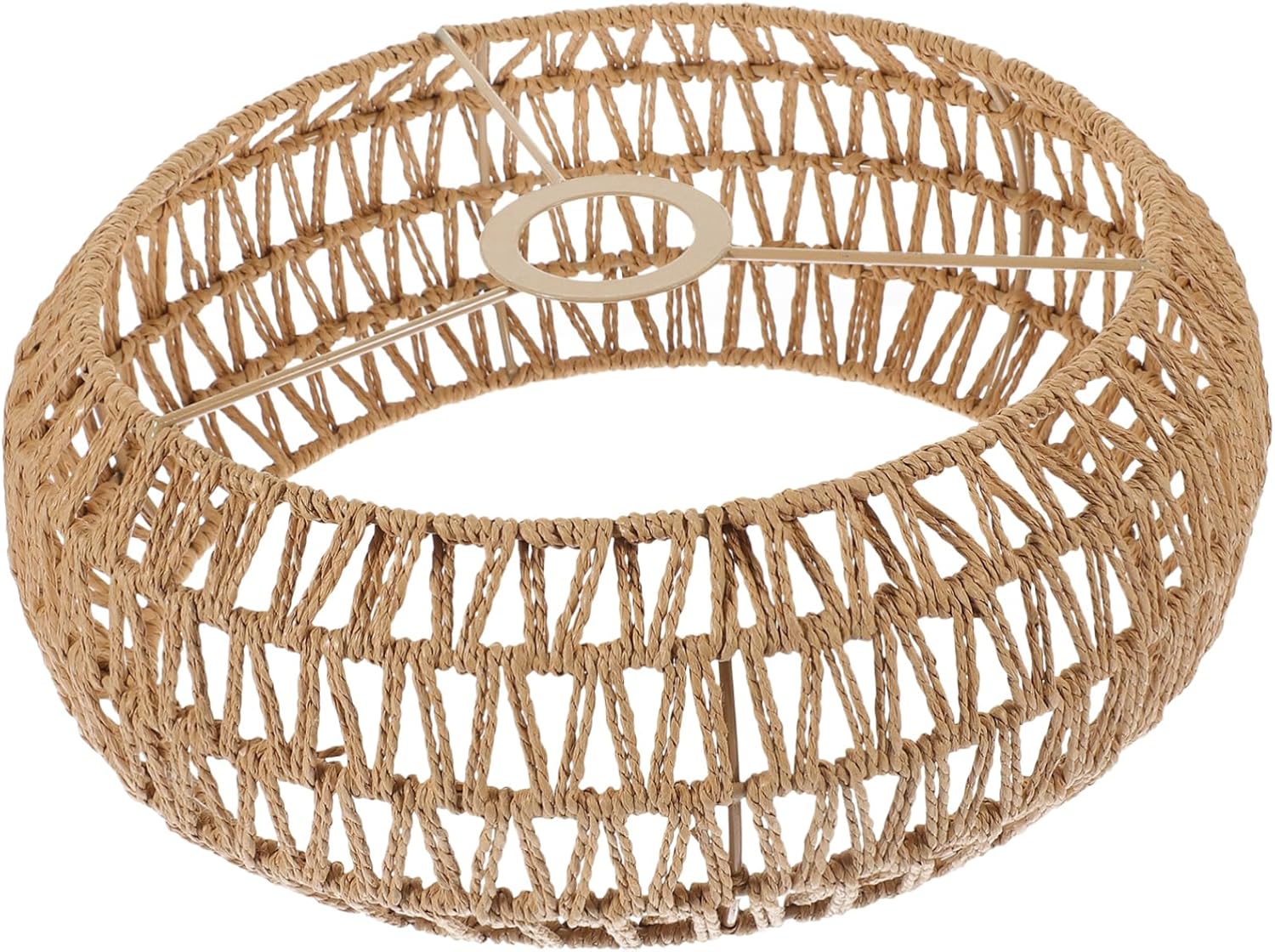 Ciieeo Vintage Wicker Ceiling Lamp Shade Retro Rope Lamp Cover for Chandelier Rustic Lampshade for Home Decor