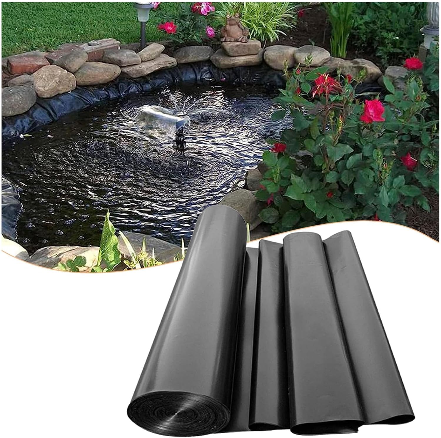 7x7m(23x23ft),Heavy Duty Pond Liner, Waterproof Flexible Fish EPDM Pond Liners, Garden Preformed Membrane Lining for Fish Ponds Landscaping